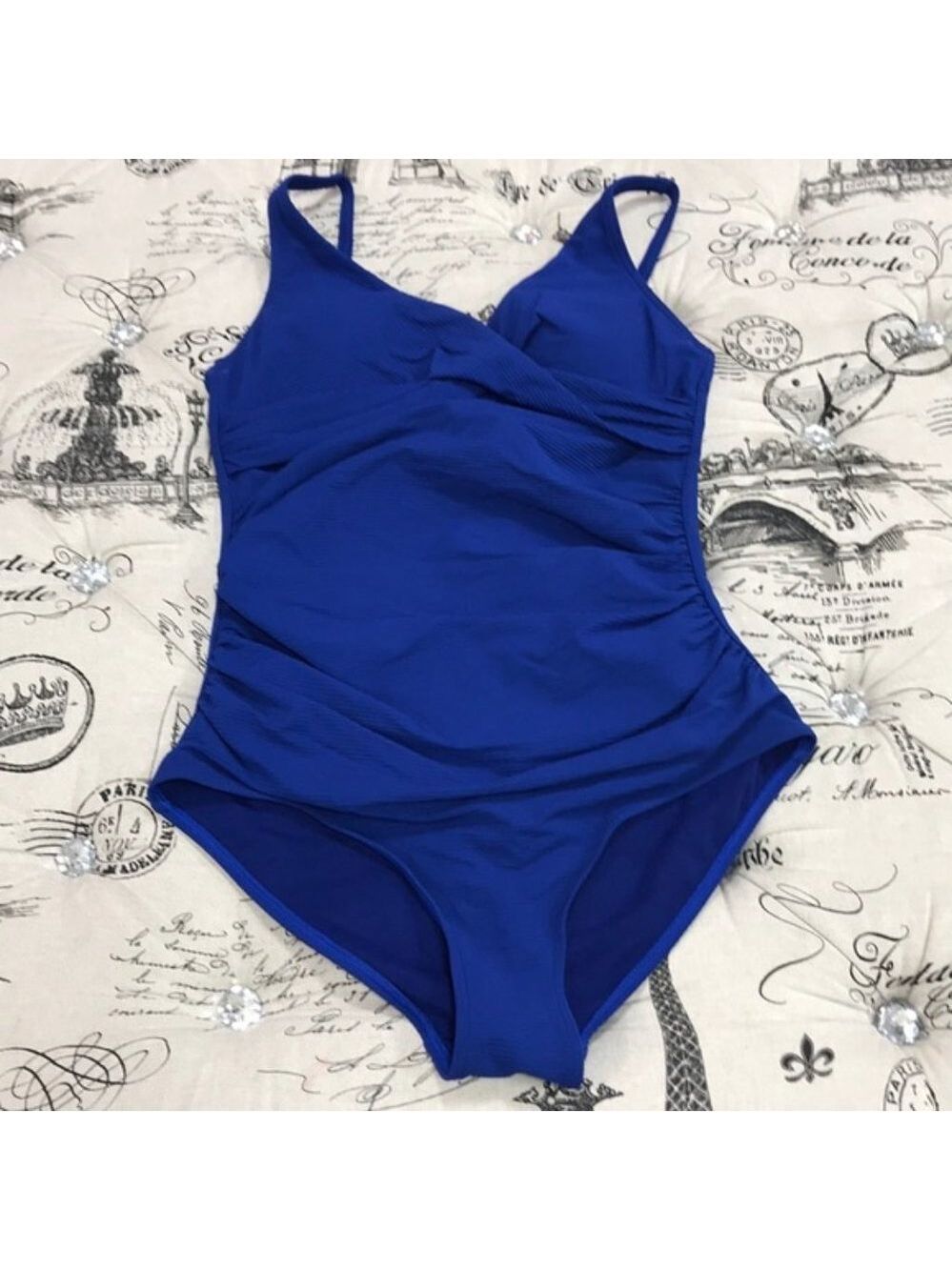 Sea Level Riviera Ribbed One Piece Swim Ocean Blue - Picture 4 of 9